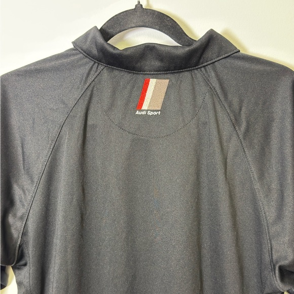 Audi Sport Polo Shirt Men’s Medium Black White Red Performance Golf Shirt - Picture 4 of 4
